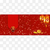 红色中式门环元宝淘宝新年背景