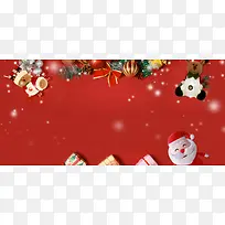 圣诞快乐红色简约大气banner