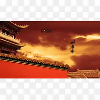 中国古典建筑背景模板