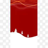 红色圣诞树简单圣诞节H5背景图