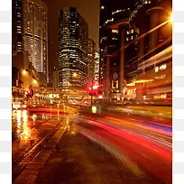 炫彩都市夜景背景