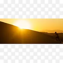 夕阳西下的奔跑