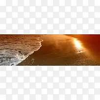 唯美大气海边夕阳背景