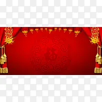 新年喜庆灯笼红色电商海报背景