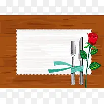 简约玫瑰花餐厅广告