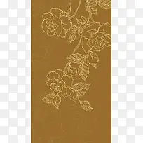 褐色欧式花纹H5背景素材