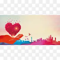 无偿献血海报展板背景素材