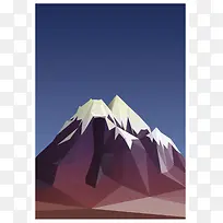 扁平卡通山峰矢量海报素材背景