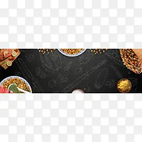 狗粮猫粮复古简约黑板banner