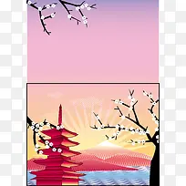 五一劳动节日本旅游海报背景