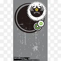 简约黑白灰几何图案H5背景素材