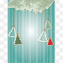 竖条纹悬挂圣诞树矢量背景素材