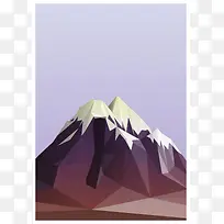 矢量扁平化雪山背景