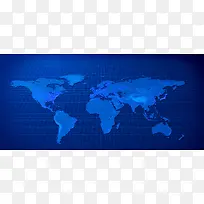 世界知识产权日 蓝色世界地图背景图