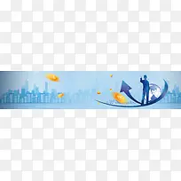 投资理财扁平蓝色海报banner