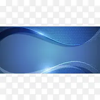 蓝色科技曲线名片背景banner