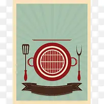 简单扁平手绘美食海报背景素材