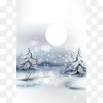 冬日雪季节气海报背景素材