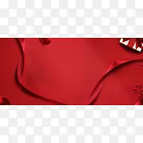 感谢节红色浪漫简约banner