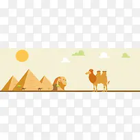 扁平沙漠骆驼简约banner