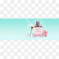 粉色花瓣香水渐变蓝色banner背景