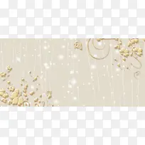 浮雕花朵花蔓星光背景墙装饰画