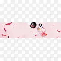 37少女节花瓣化妆品丝带粉banner