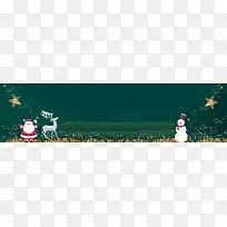 圣诞深绿色海报banner背景