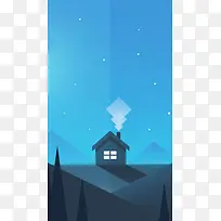 扁平星空H5背景