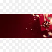 礼物盒红色简约banner