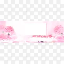 春天花瓣梦幻粉色banner背景