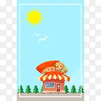 清凉一夏夏季促销海报背景