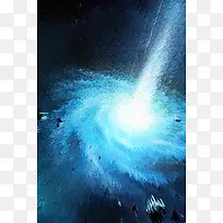 银河中心螺旋蓝色海报