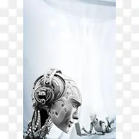 灰色简约智能科技人工智能海报