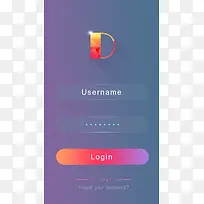 渐变扁平APP登录页设计源文件免费下载