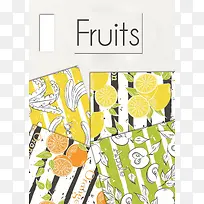 黄色系列简约文艺手绘水果样式