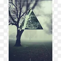 简约文艺几何主题树林场景海报设计