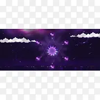 蓝色星空六芒星星座背景