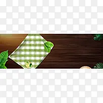深色木板背景简约风格全屏海报psd模板banner