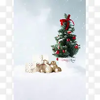 冬季雪花圣诞节平面广告