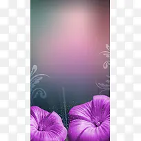 渐变梦幻朦胧花朵背景素材