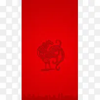 鸡年喜庆城市轮廓红色H5背景素材