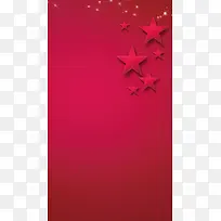 红色背景上的五角星H5素材背景