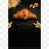小麦面包烘培美食宣传海报