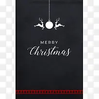 2017圣诞节黑色经典简约商场促销海报