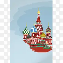 俄罗斯风情海报背景材料