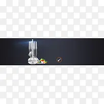 厨房工具促销简约黑色banner