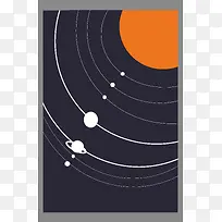 宇宙星球简单线条背景图