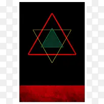 抽象几何简约黑绿红三色复古怀旧背景