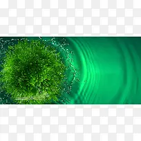 绿色水波微商面膜海报促销背景素材